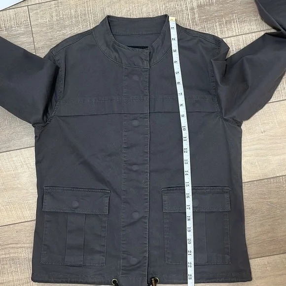 Sanctuary Los Angeles Charcoal Gray Lightweight Jacket with Pockets Button Up S - Picture 9 of 13